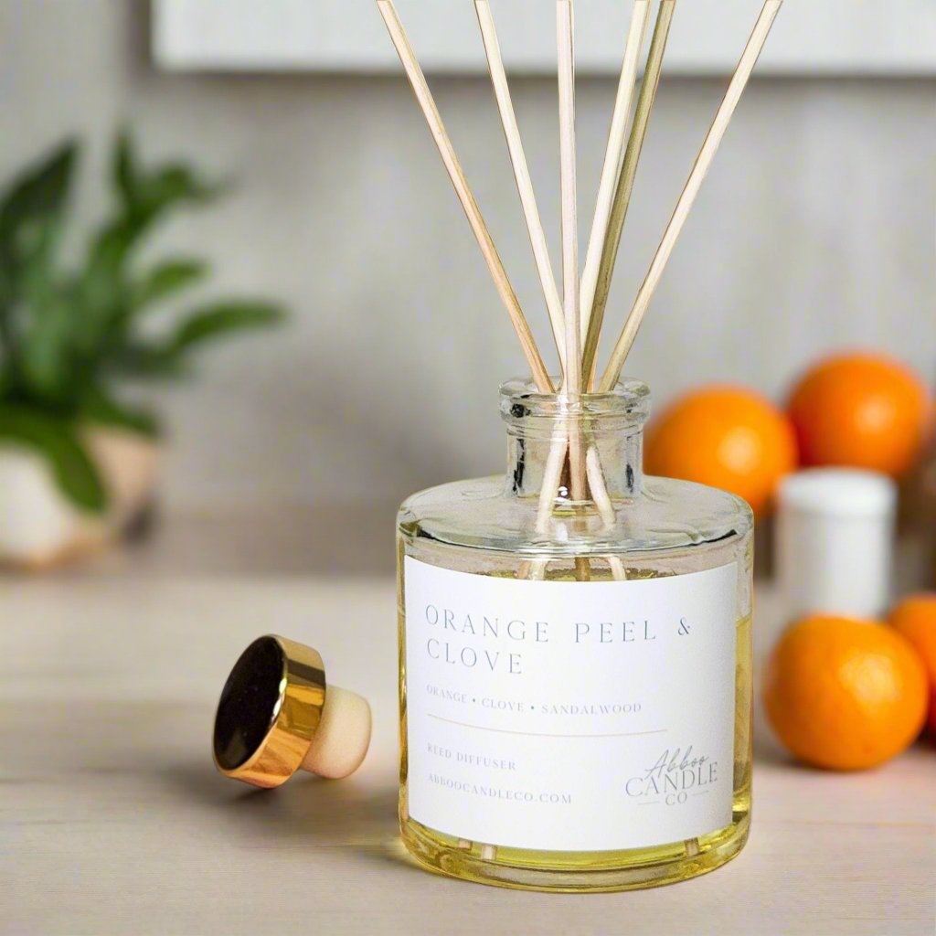 Orange Peel and Clove Reed Diffuser - Abboo Candle Co