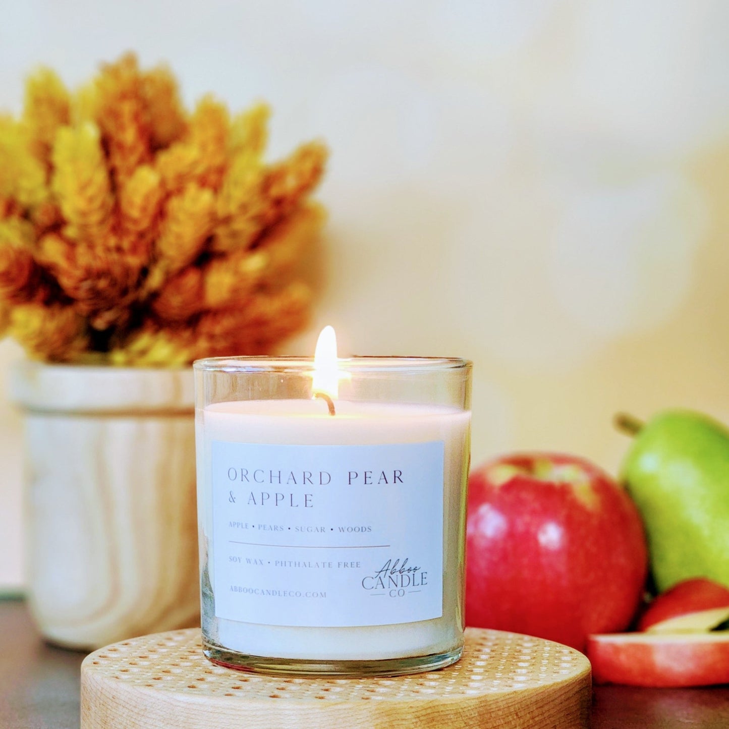 Orchard Pear and Apple Soy Tumbler Candle - Abboo Candle Co