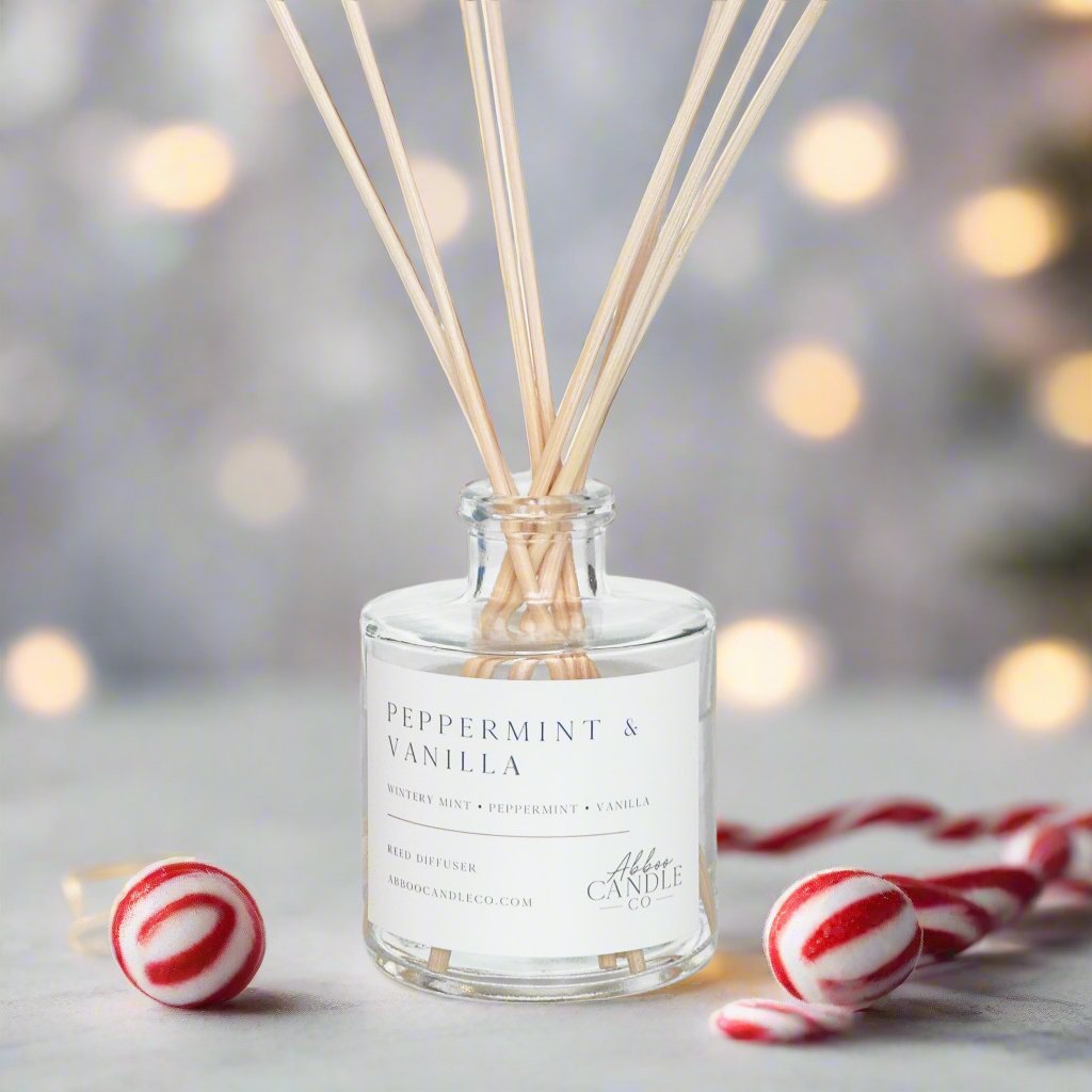 Peppermint and Vanilla Reed Diffuser - Abboo Candle Co