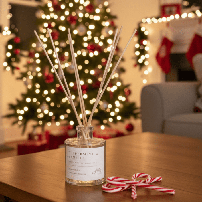 Peppermint and Vanilla Reed Diffuser - Abboo Candle Co