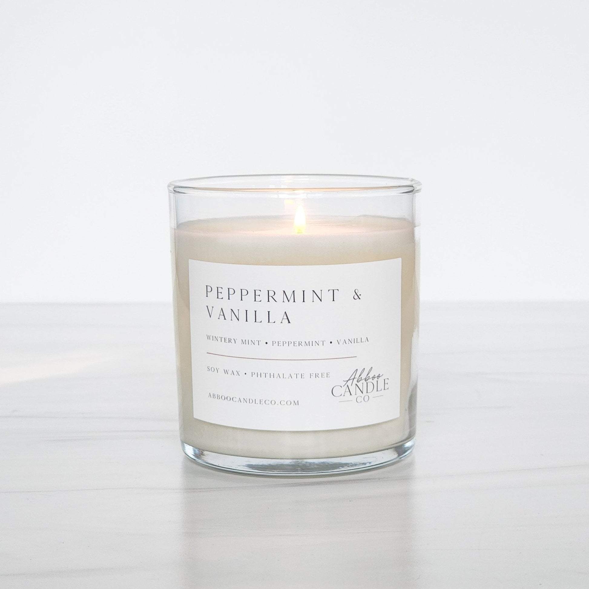 Peppermint and Vanilla Soy Tumbler Candle - Abboo Candle Co