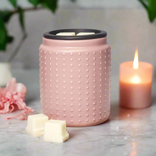 Pink Hobnail Flip Dish Wax Melt Warmer - Abboo Candle Co