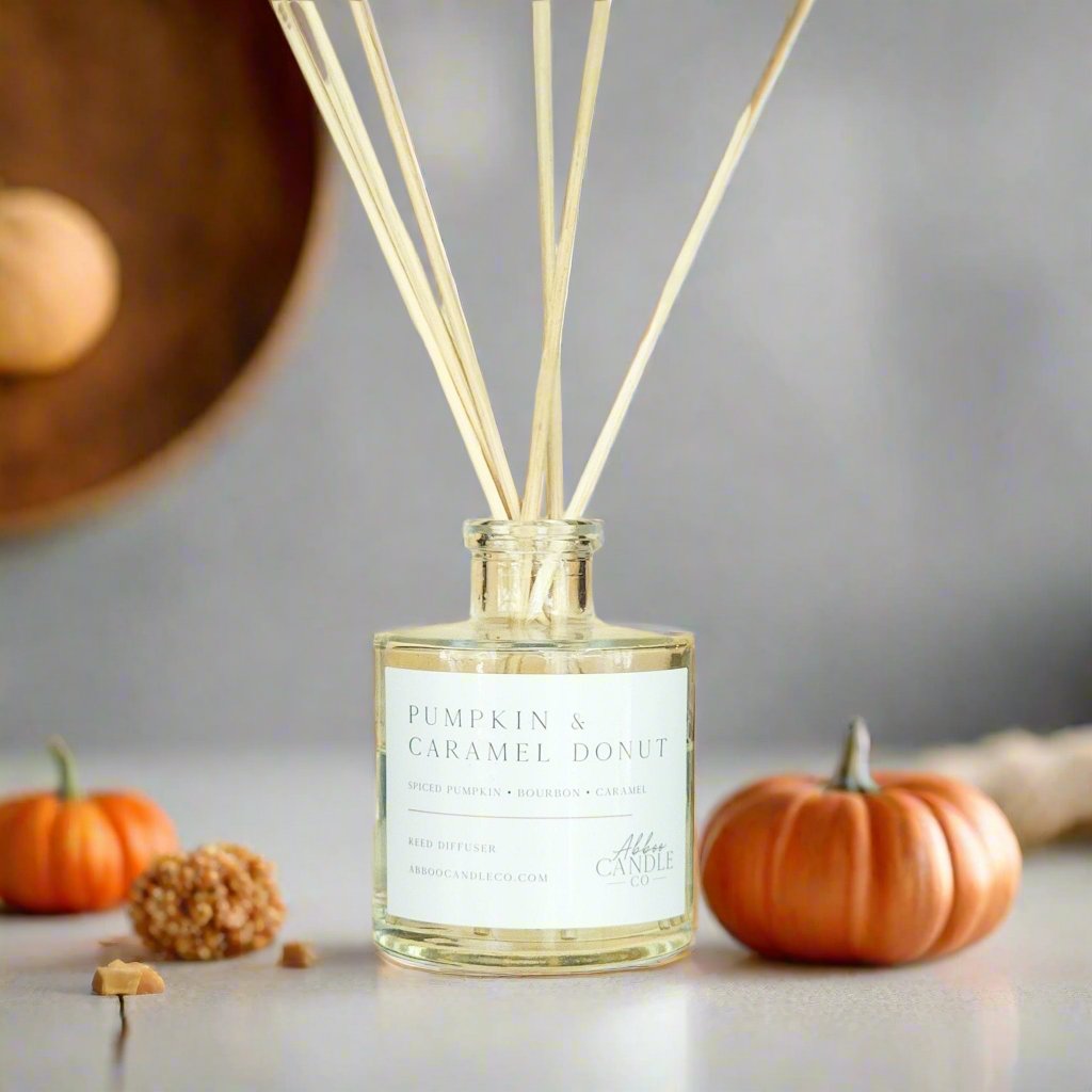 Pumpkin and Caramel Donut Reed Diffuser - Abboo Candle Co