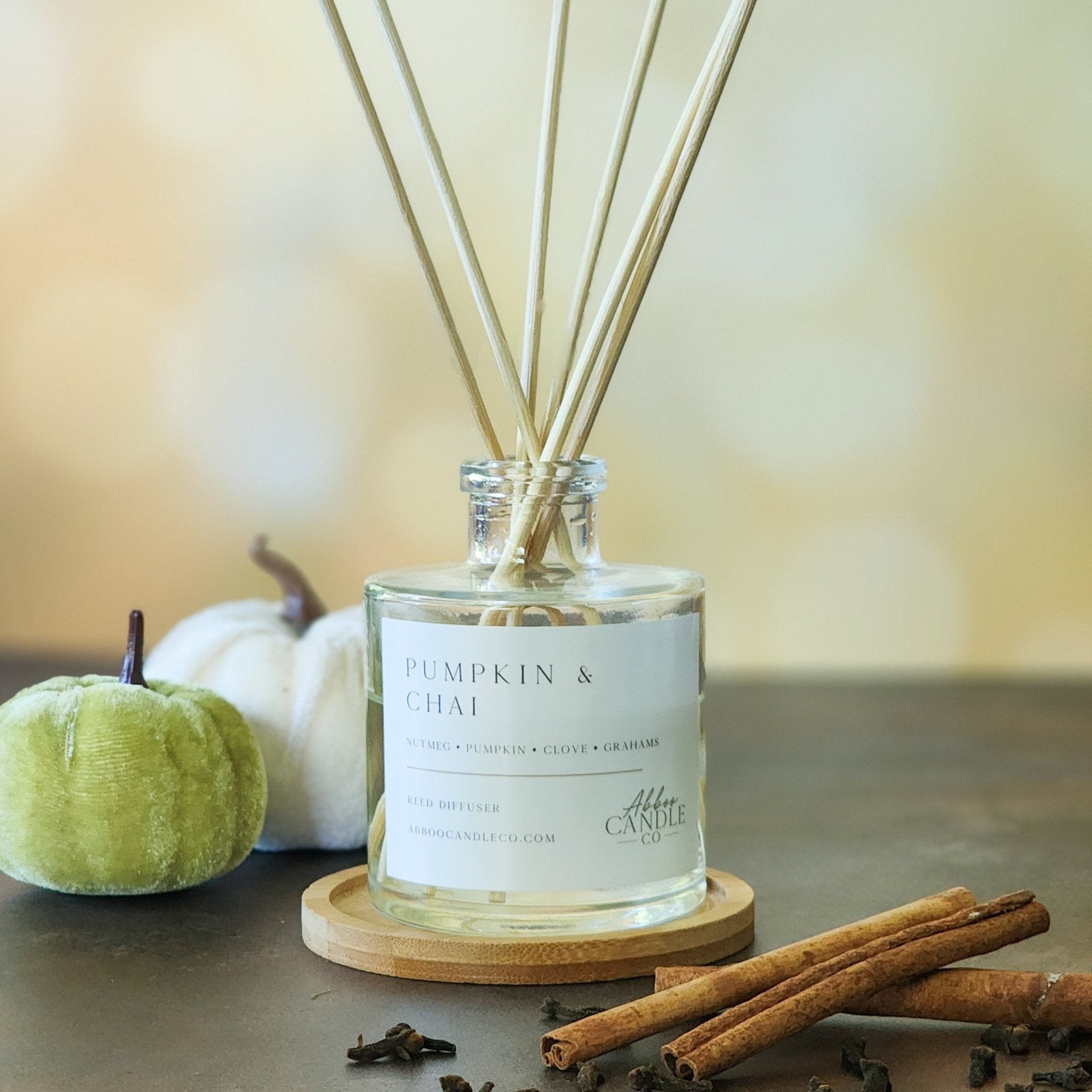 Pumpkin and Chai Reed Diffuser - Abboo Candle Co