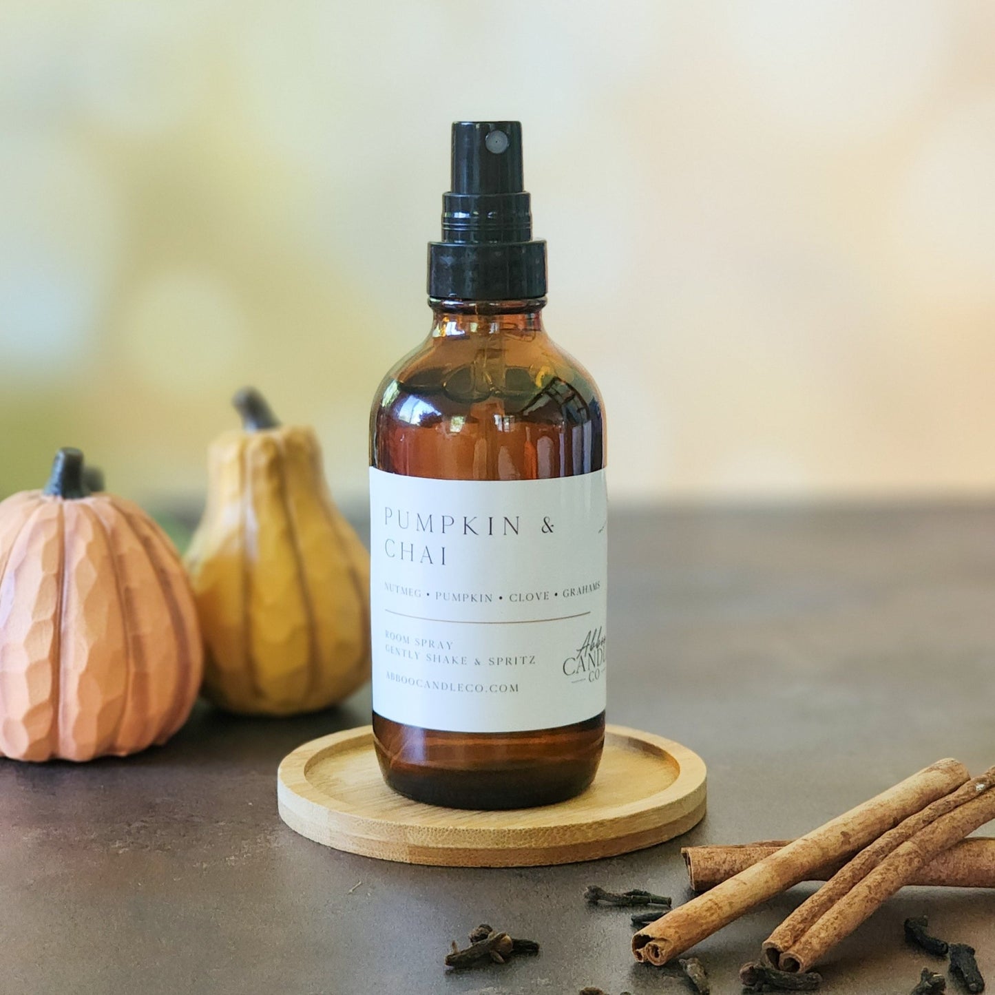 Pumpkin and Chai Room Spray - Abboo Candle Co