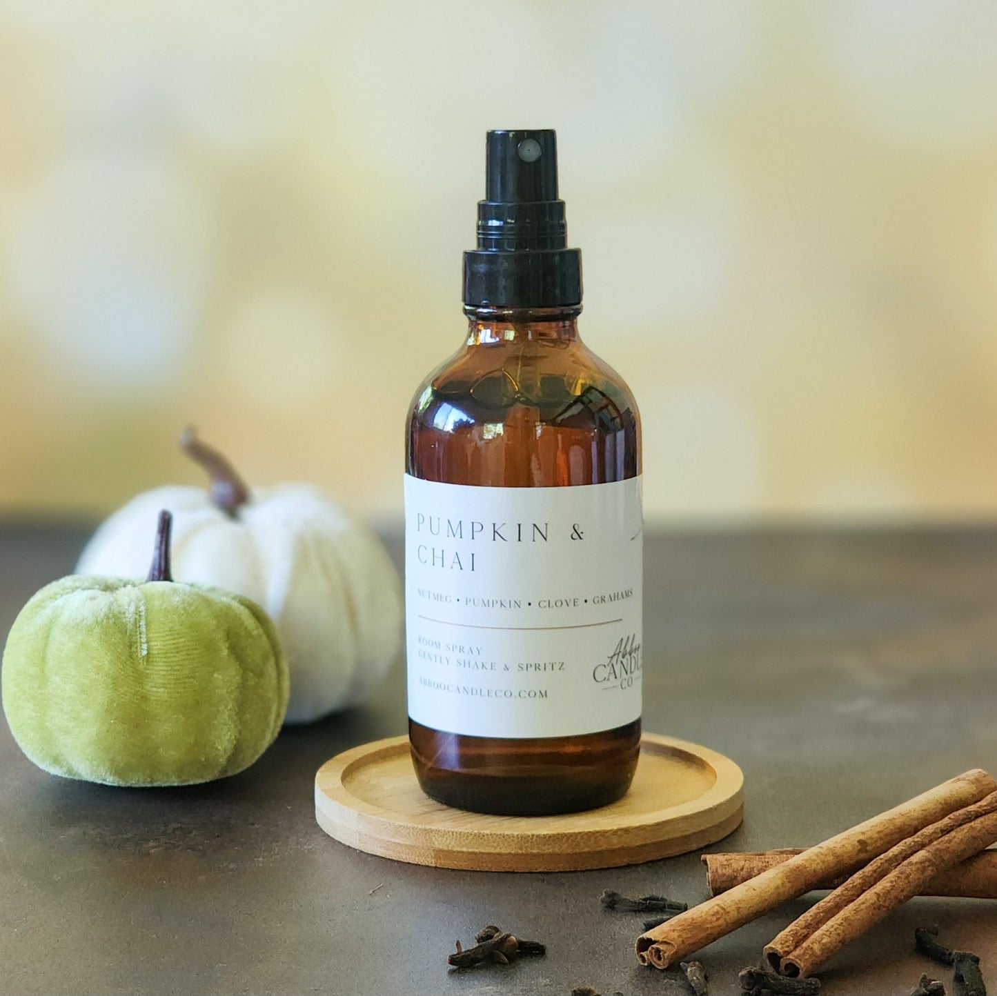 Pumpkin and Chai Room Spray - Abboo Candle Co