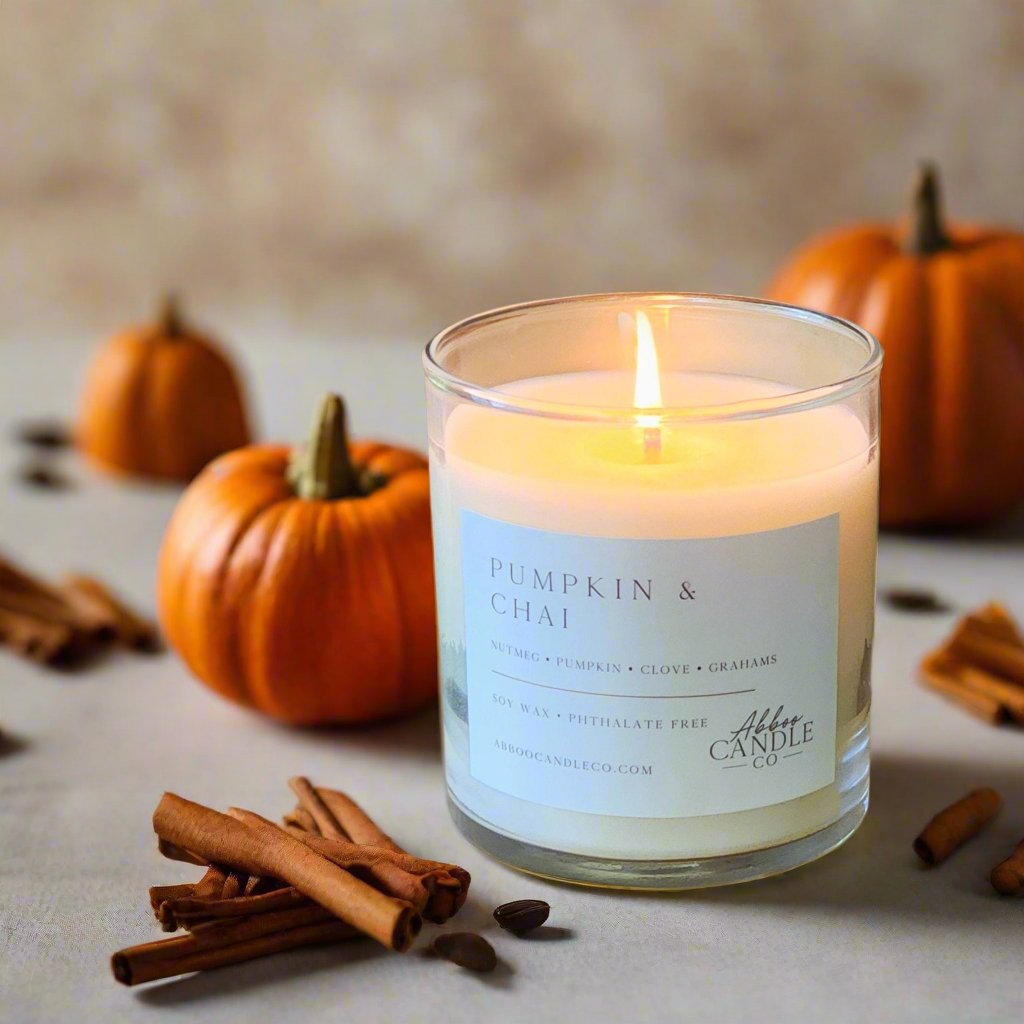 Pumpkin and Chai Soy Tumbler Candle - Abboo Candle Co