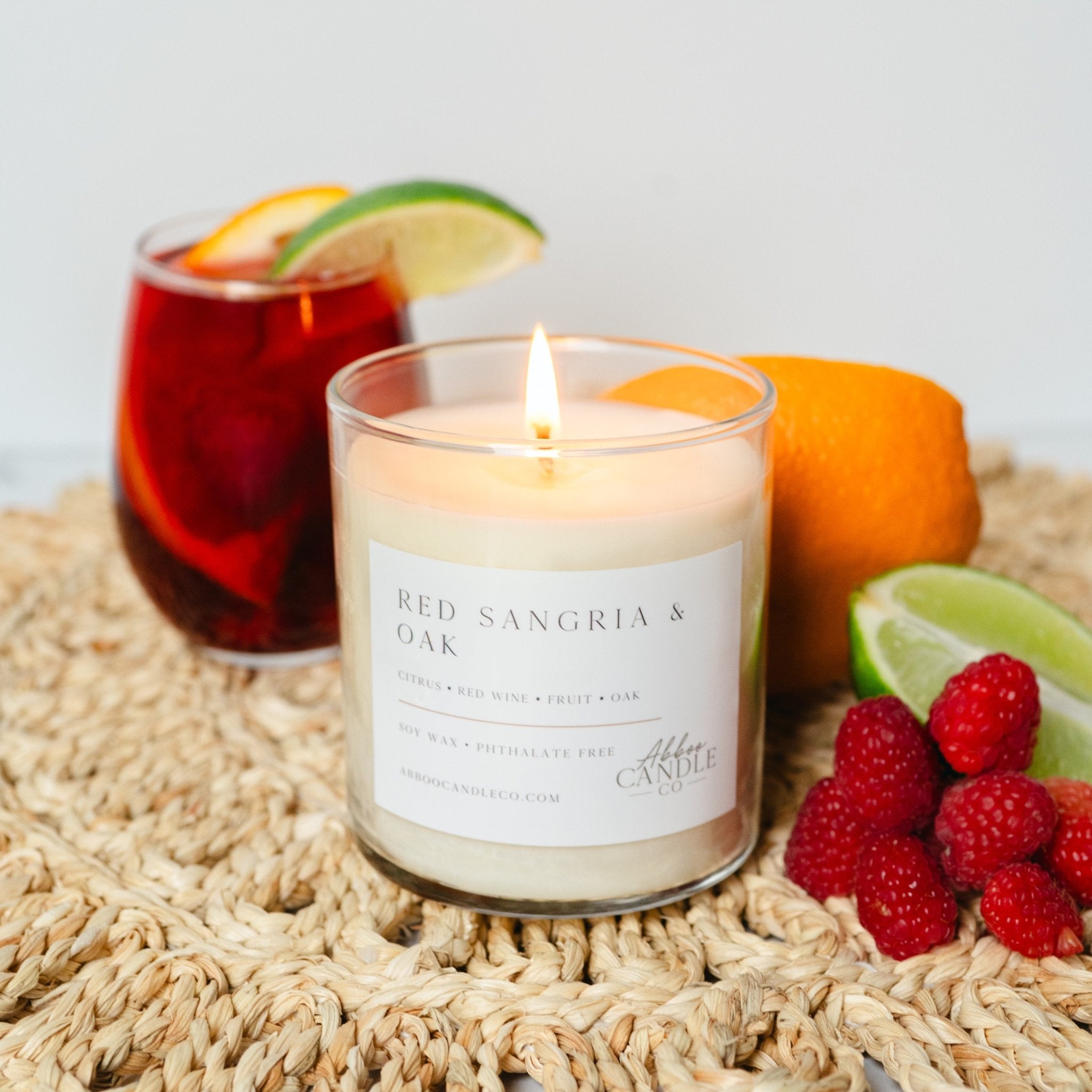 Red Sangria and Oak Soy Tumbler Candle - Abboo Candle Co