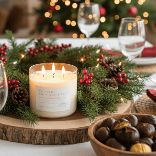 Roasted Chestnut and Spice 3 - Wick Soy Candle - Abboo Candle Co