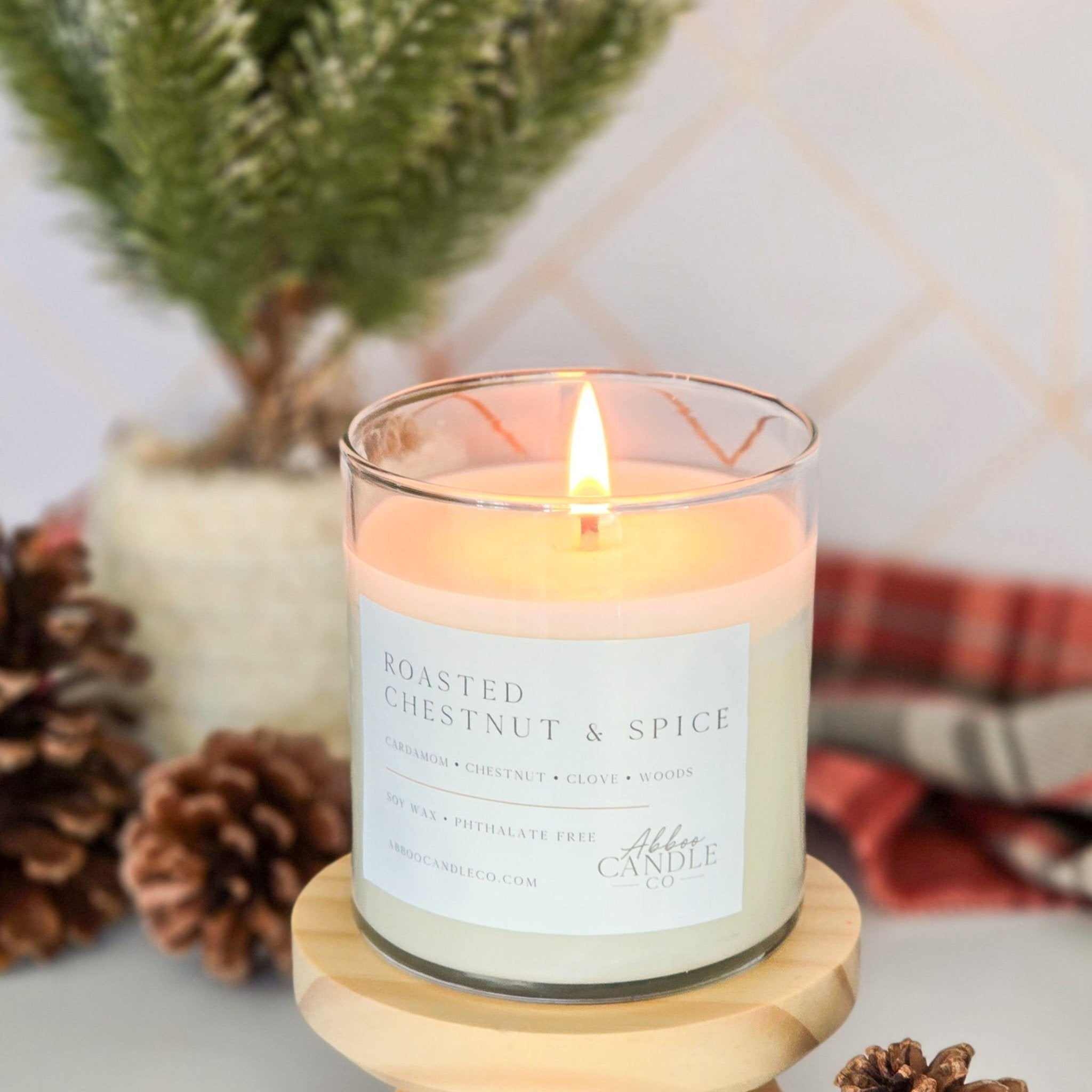 Roasted Chestnut and Spice Soy Tumbler Candle - Abboo Candle Co