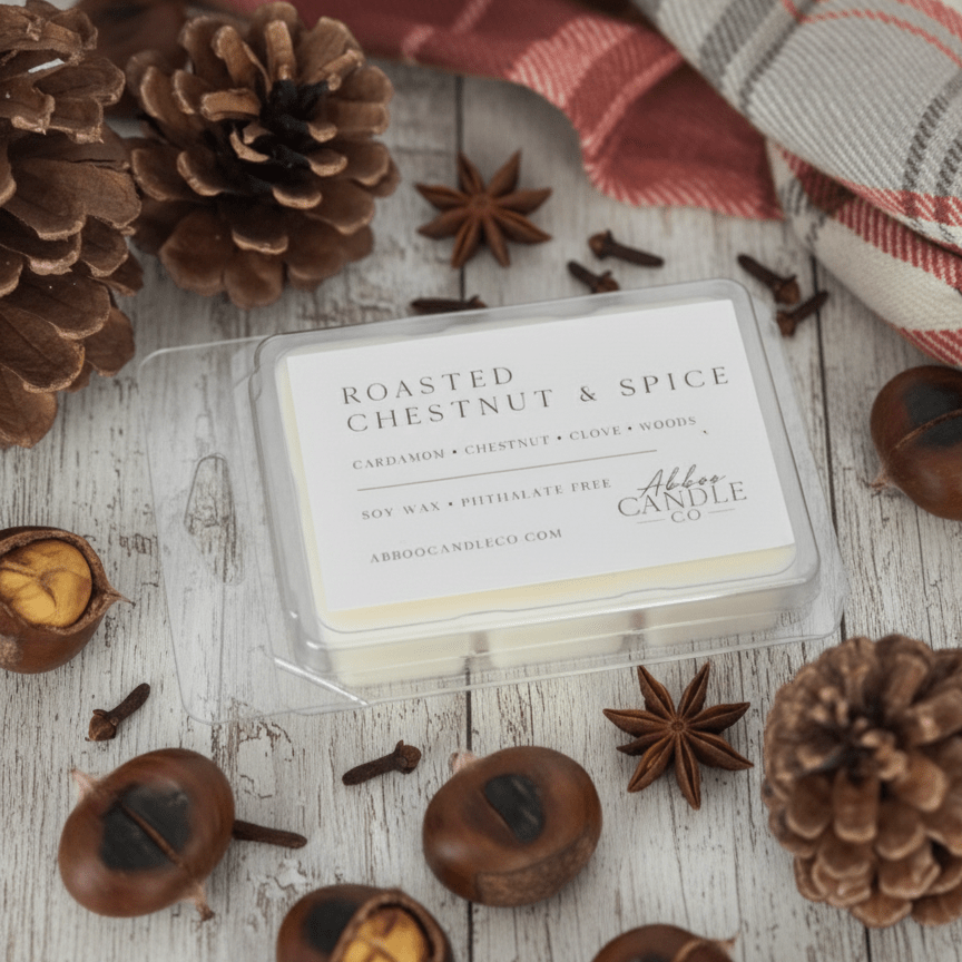 Roasted Chestnut and Spice Soy Wax Melts - Abboo Candle Co