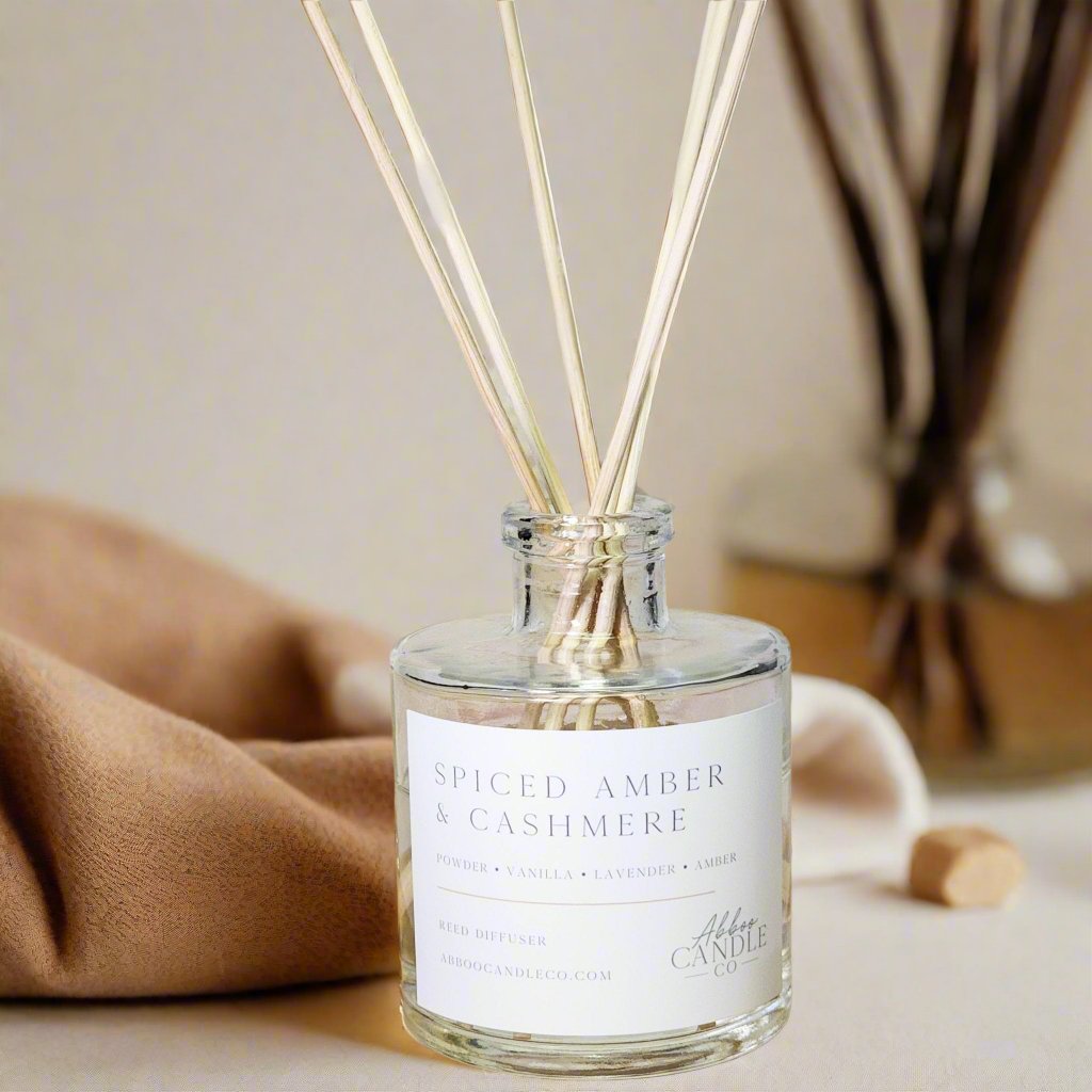 Spiced Amber and Cashmere Reed Diffuser - Abboo Candle Co