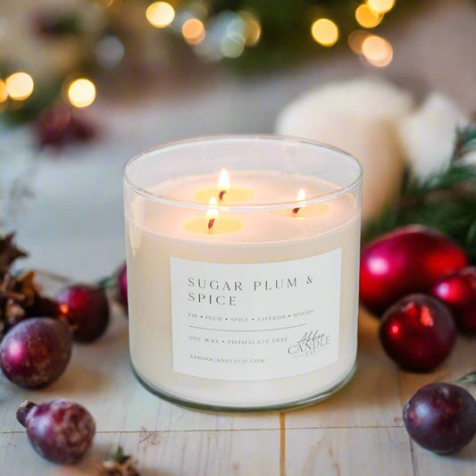 Sugar Plum and Spice 3 - Wick Soy Candle - Abboo Candle Co