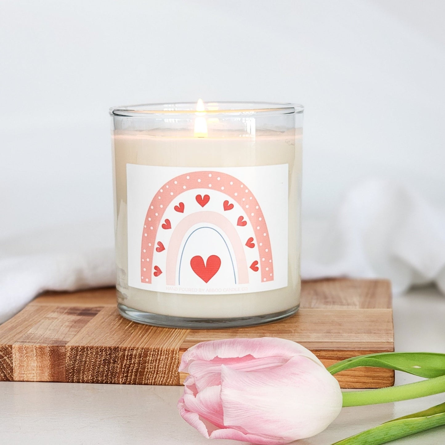 Valentine Rainbow Candle - Abboo Candle Co