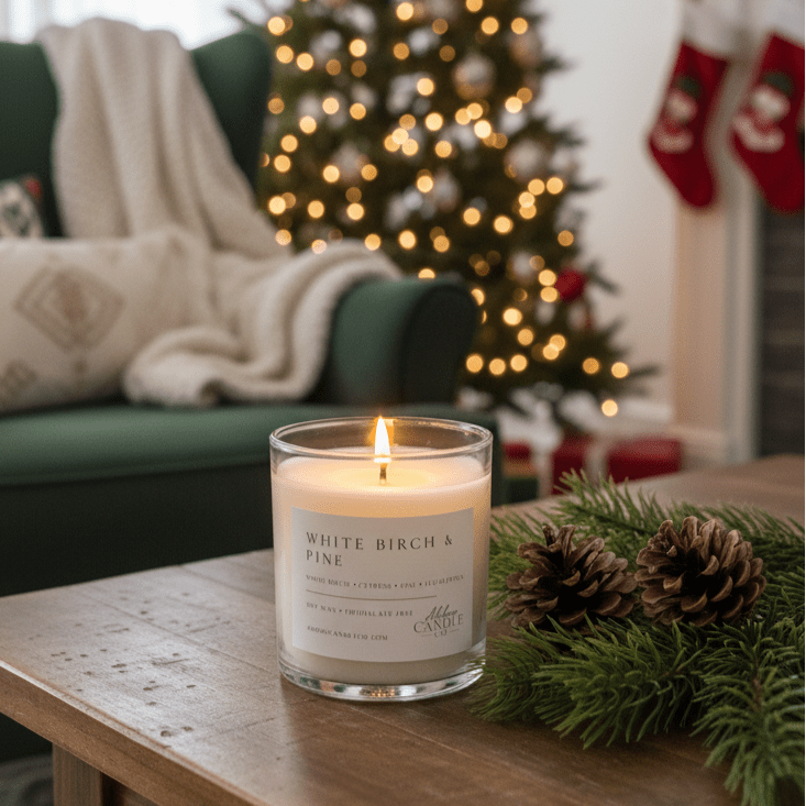 White Birch and Pine Soy Tumbler Candle - Abboo Candle Co