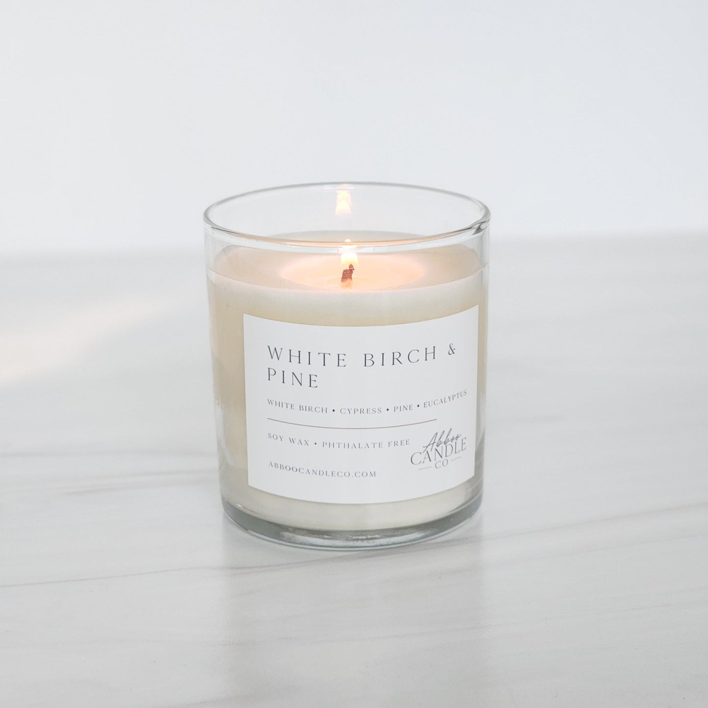 White Birch and Pine Soy Tumbler Candle - Abboo Candle Co