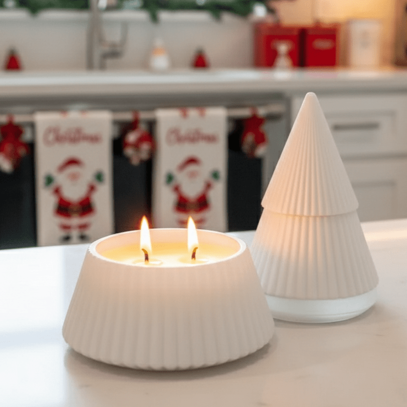 White Christmas Tree Candle - Limited Edition - Abboo Candle Co