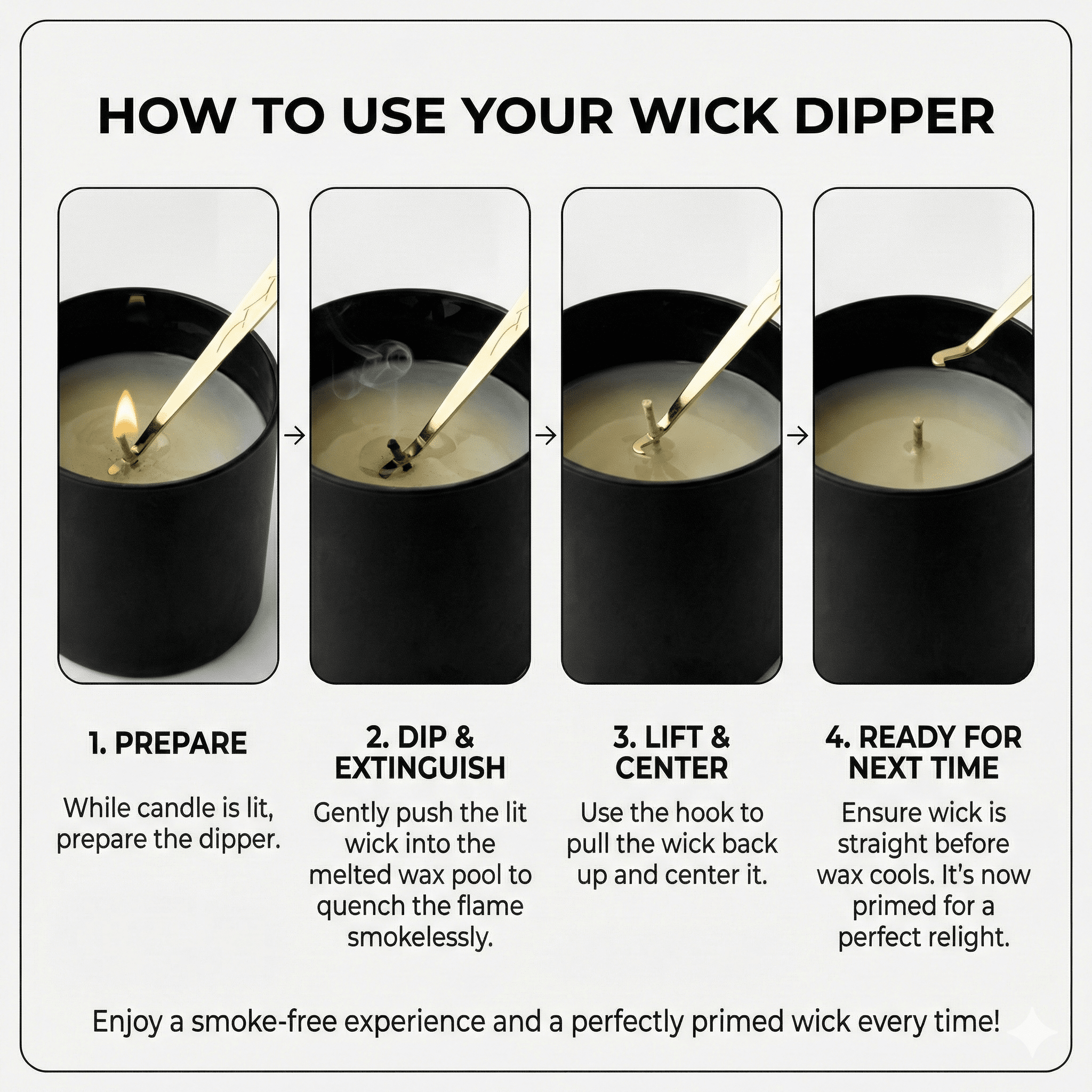 Wick Dipper - Gold - Abboo Candle Co