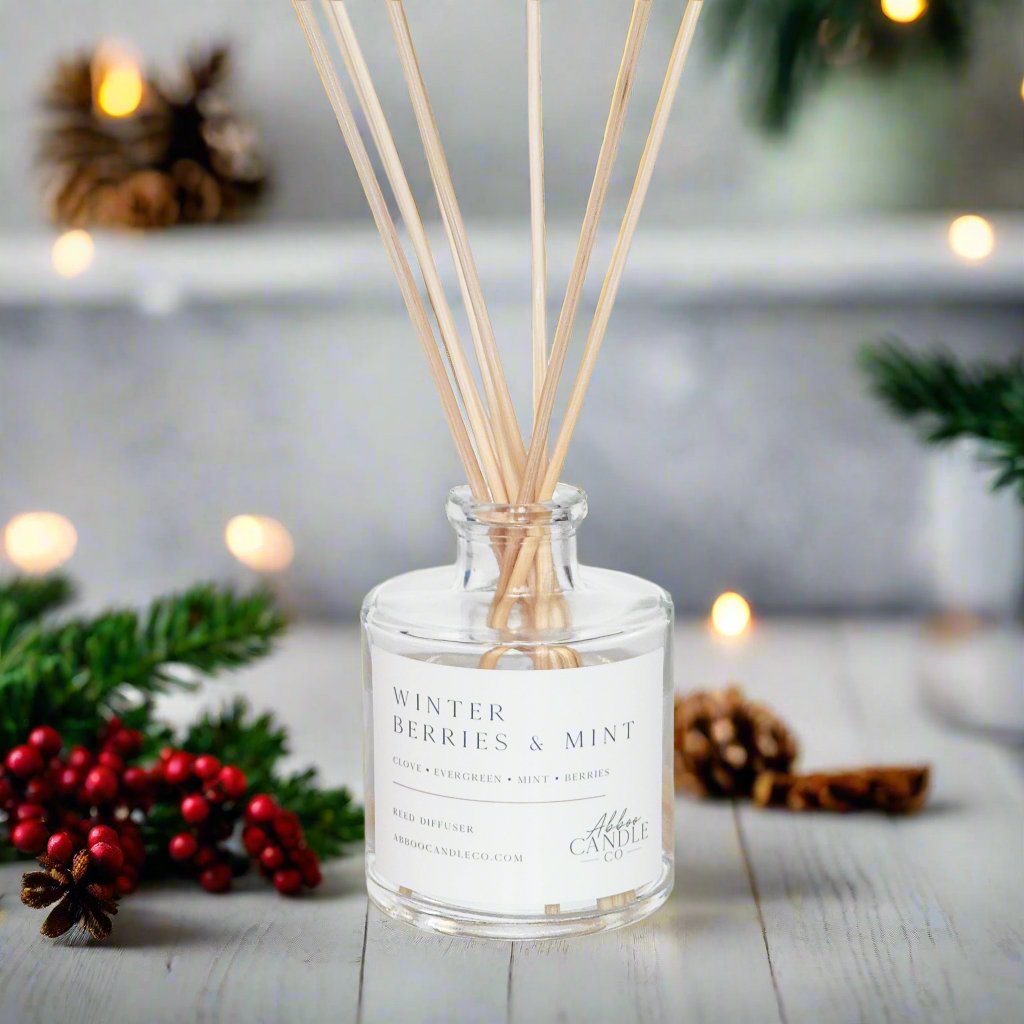 Winter Berries and Mint Reed Diffuser - Abboo Candle Co