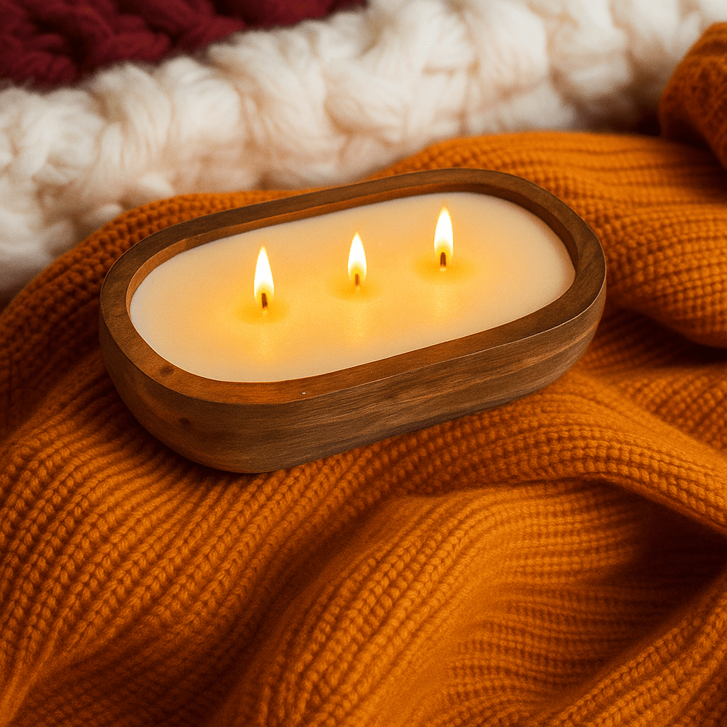 Wood Dough Bowl 3 - Wick Soy Candle - Limited Edition - Abboo Candle Co