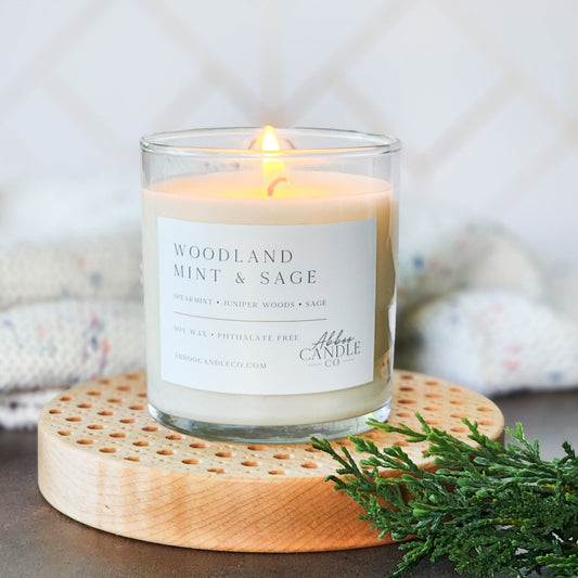 Woodland Mint and Sage Soy Tumbler Candle - Abboo Candle Co