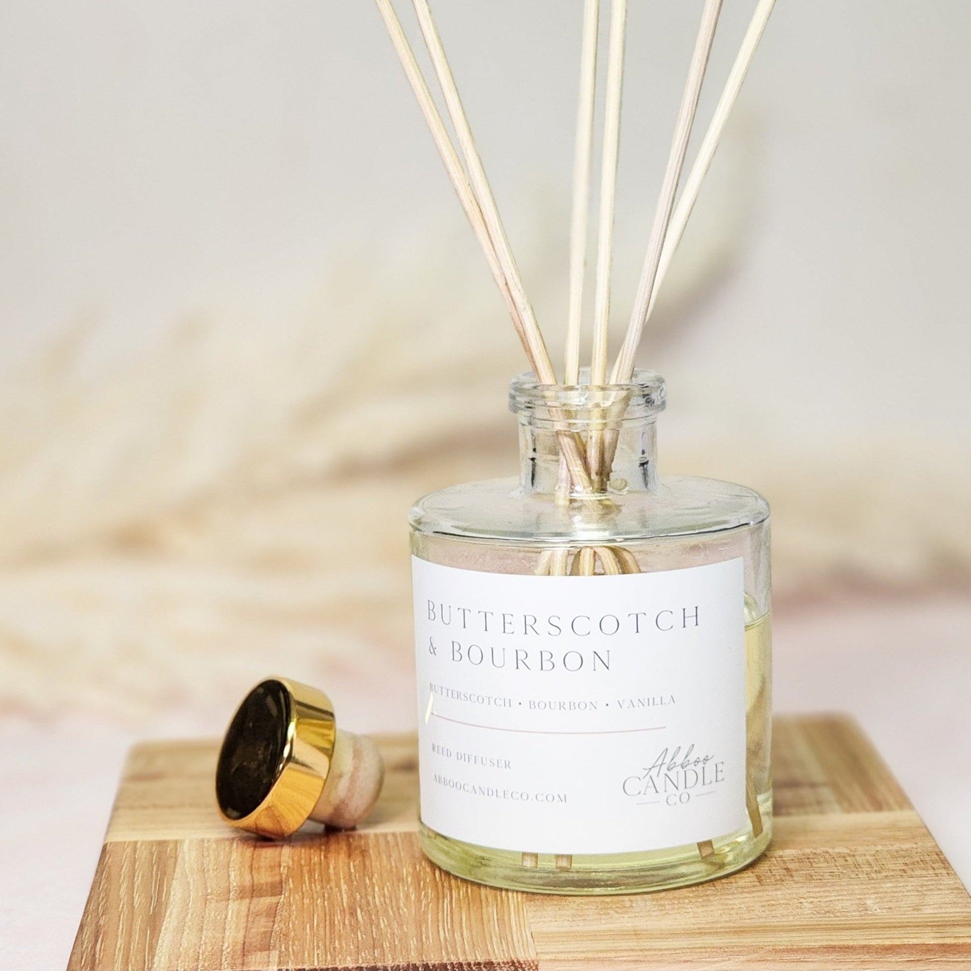 Butterscotch and Bourbon Reed Diffuser - Abboo Candle Co