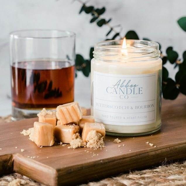 Butterscotch and Bourbon Soy Candle - Abboo Candle Co