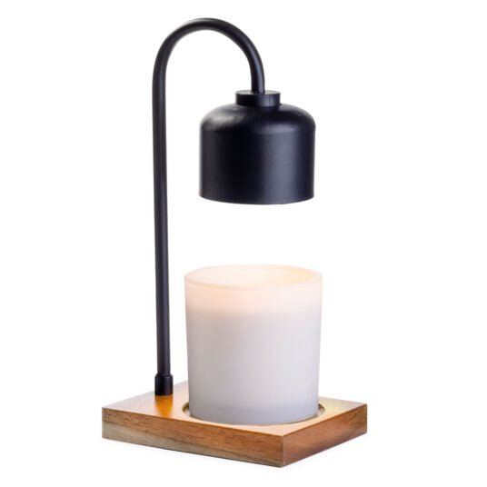 Candle Warming Lamp - Black and Wood - Abboo Candle Co