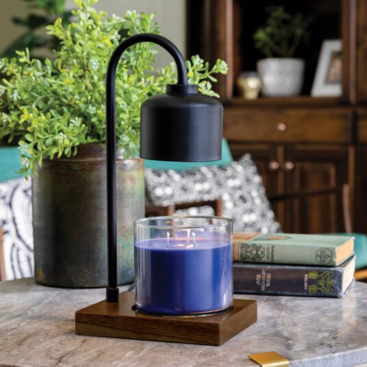 Candle Warming Lamp - Black and Wood - Abboo Candle Co