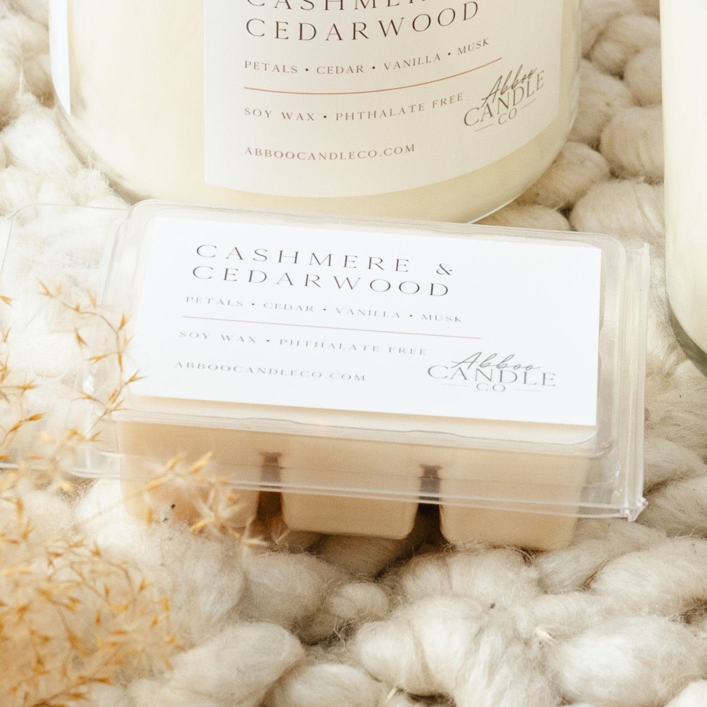 Cashmere and Cedarwood Soy Wax Melts - Abboo Candle Co