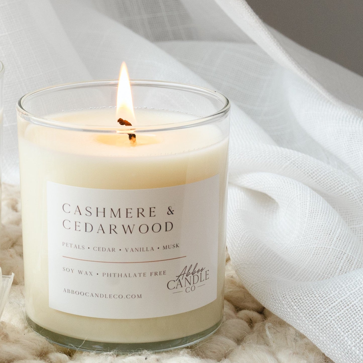 Cashmere and Cedarwood Tumbler Soy Candle - Abboo Candle Co