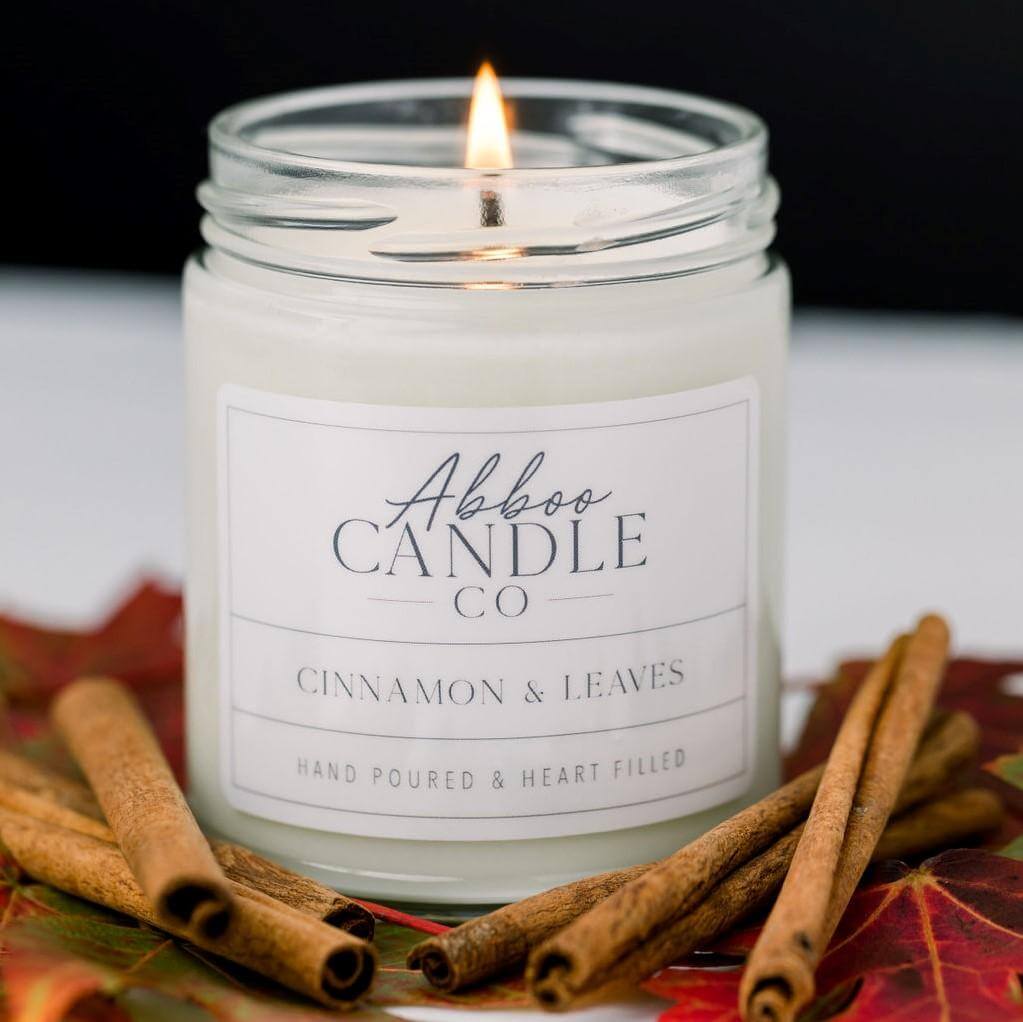 Cinnamon and Leaves Soy Candle - Abboo Candle Co