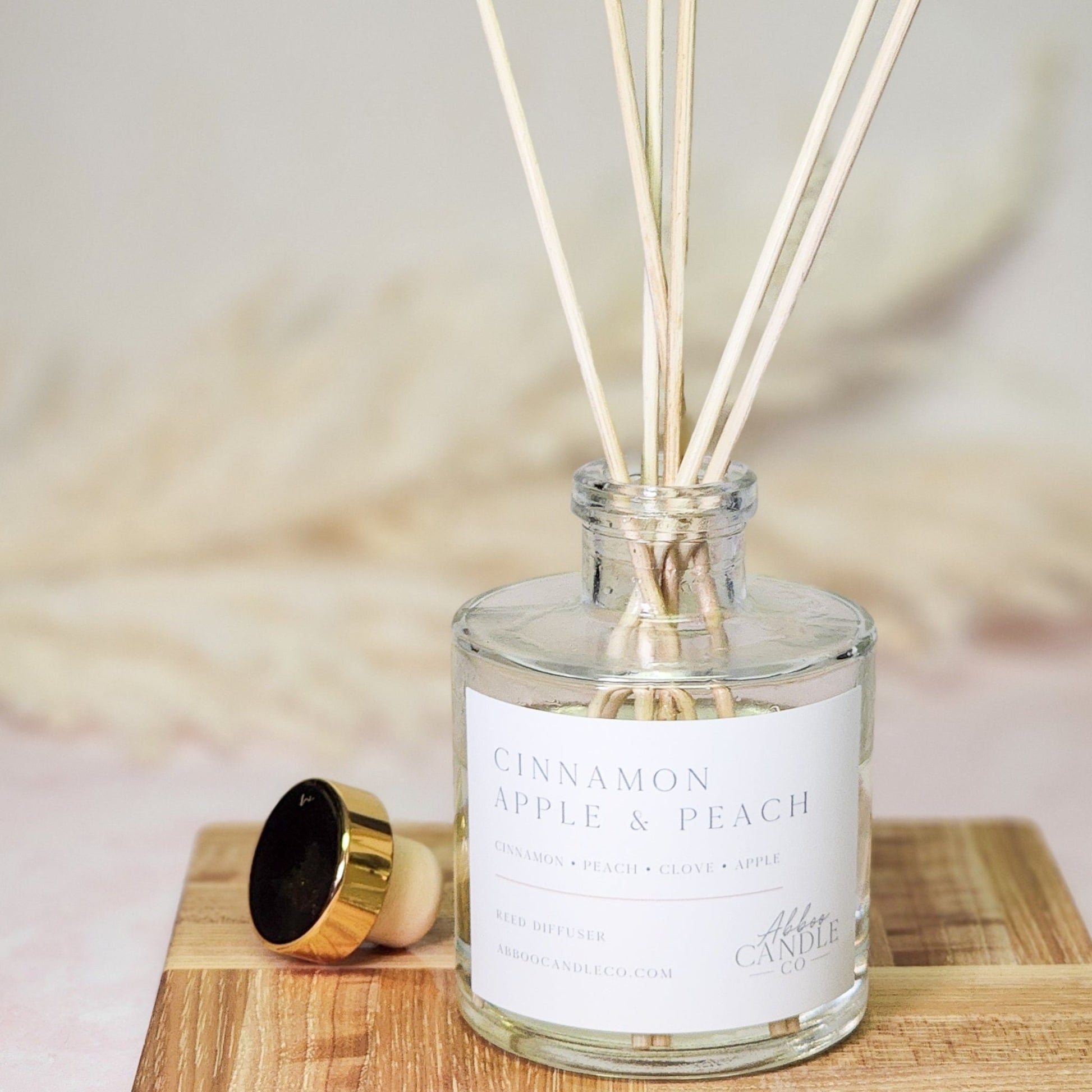 Cinnamon Apple and Peach Reed Diffuser - Abboo Candle Co