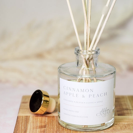 Cinnamon Apple and Peach Reed Diffuser - Abboo Candle Co