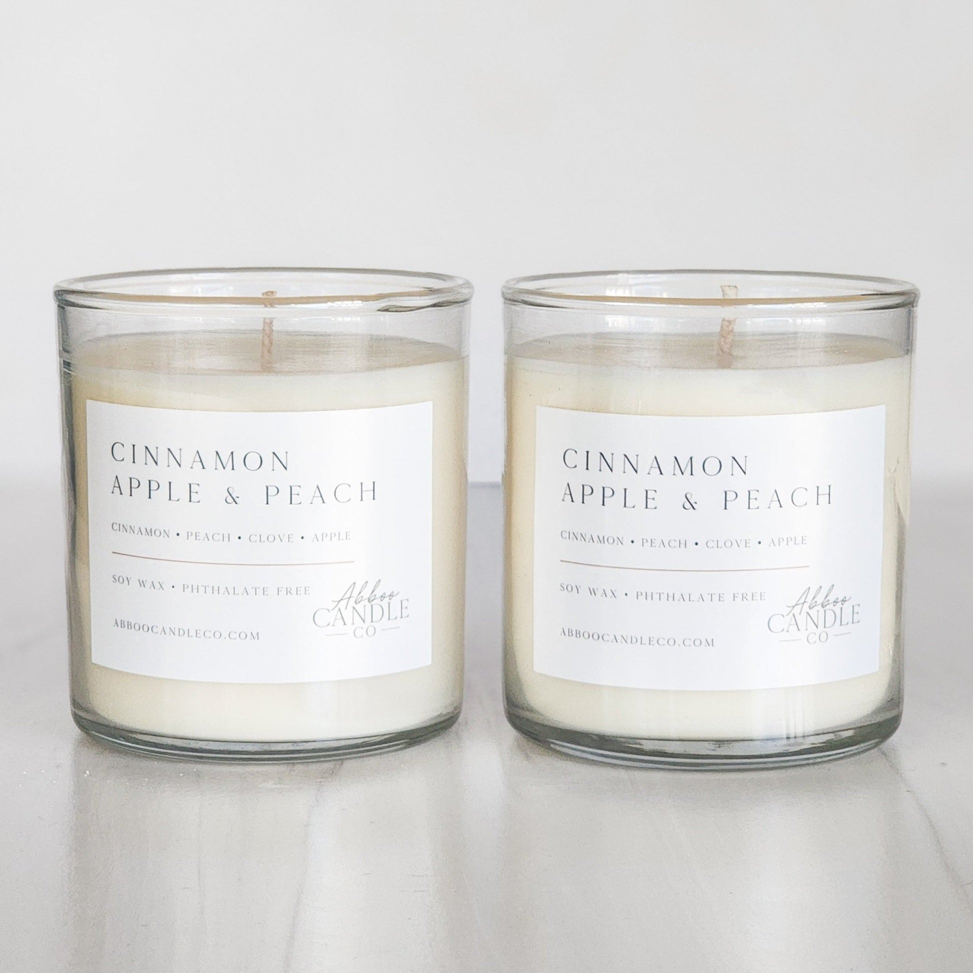 Cinnamon Apple and Peach Soy Candle Bundle - Abboo Candle Co
