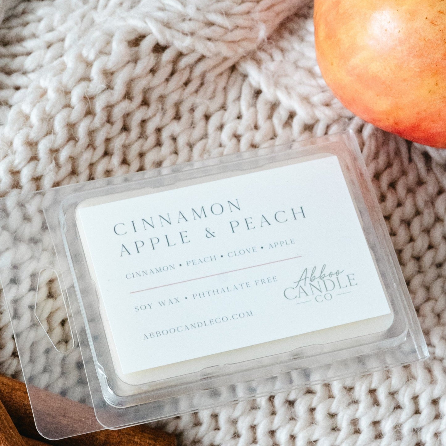 Cinnamon Apple and Peach Soy Wax Melts - Abboo Candle Co