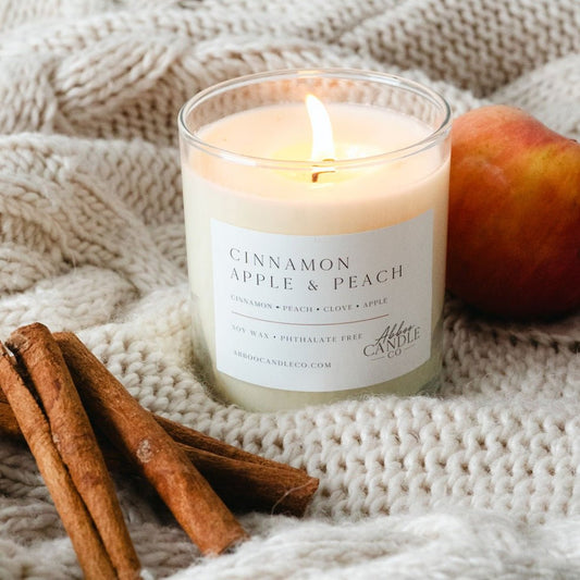 Cinnamon Apple and Peach Tumbler Soy Candle - Abboo Candle Co