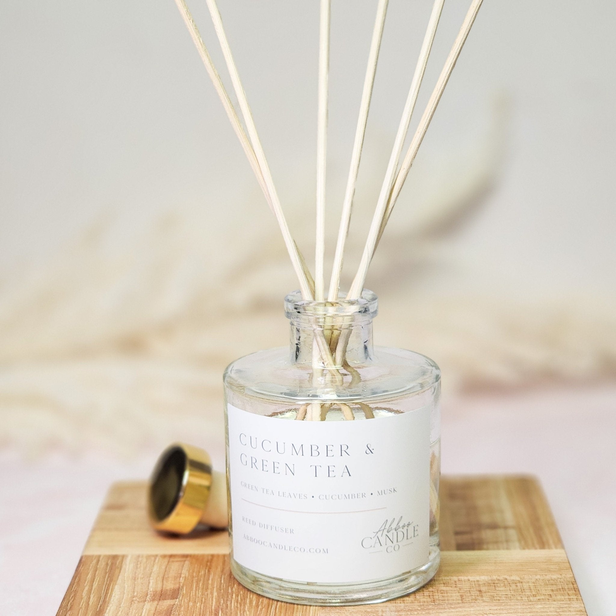 Cucumber Green Tea Reed Diffuser by Abboo Candle Co
