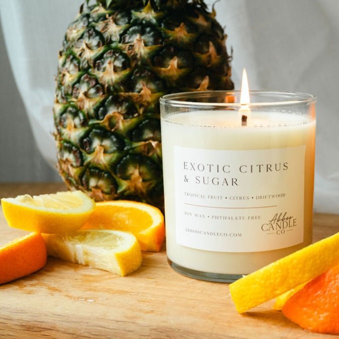 Exotic Citrus and Sugar Tumbler Soy Candle - Abboo Candle Co