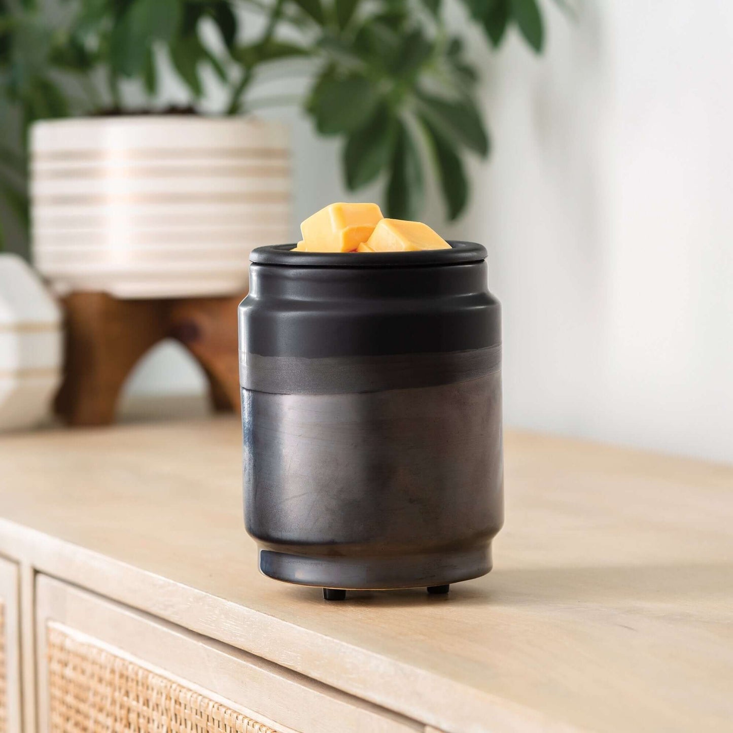 Flip Dish Wax Melt Warmer: Black Dipped - Abboo Candle Co