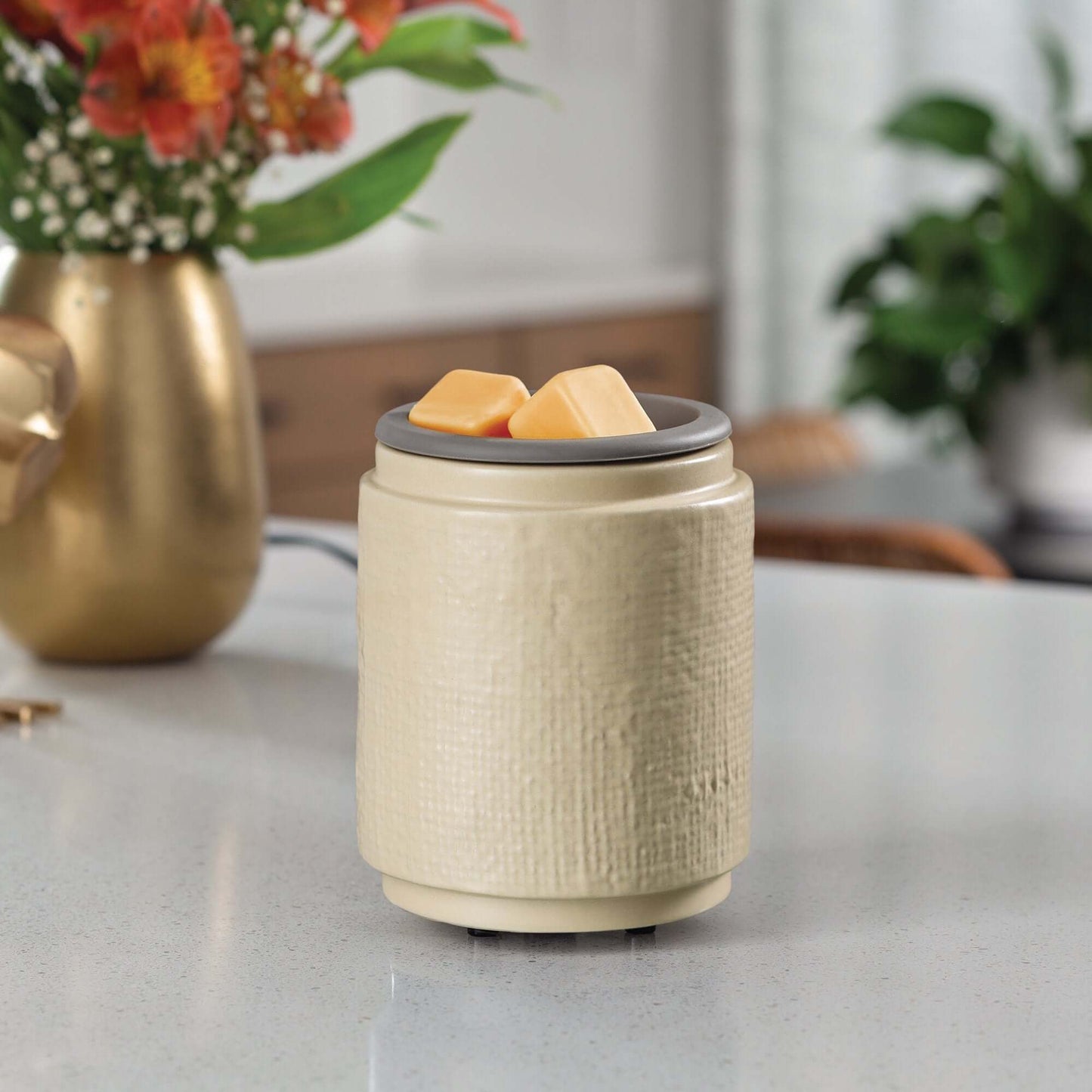 Flip Dish Wax Melt Warmer: Natural Linen - Abboo Candle Co