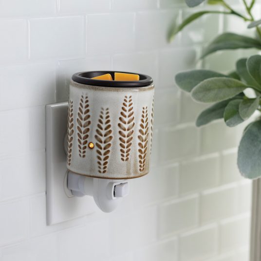 Flip Dish Wax Melt Warmer: Wheat and Ivory Pluggable - Abboo Candle Co