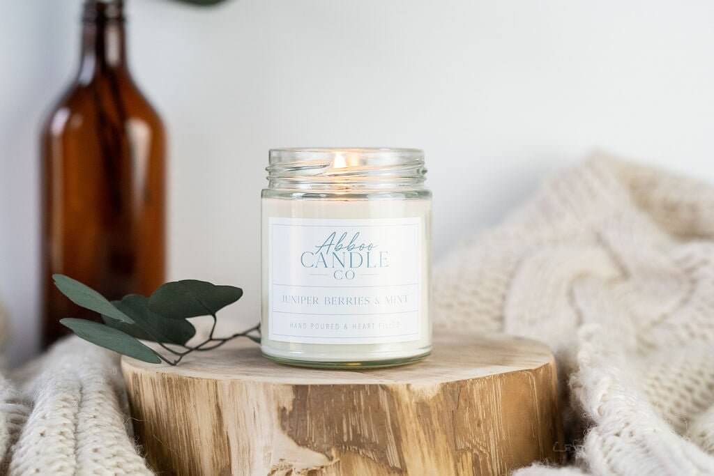 Juniper Berries and Mint Soy Candle - Abboo Candle Co
