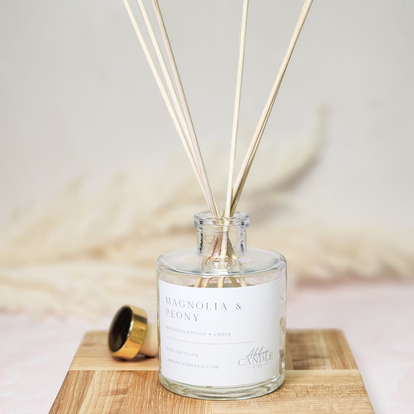 Magnolia and Peony Reed Diffuser - Abboo Candle Co
