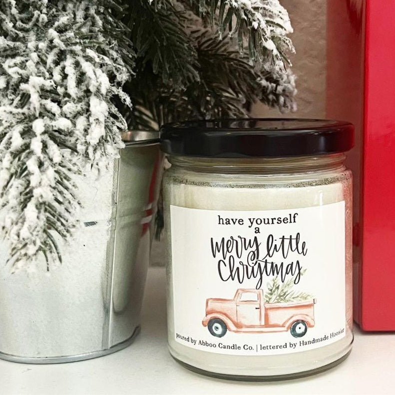 Merry Little Christmas Pine and Eucalyptus Scented Soy Candle - Abboo Candle Co