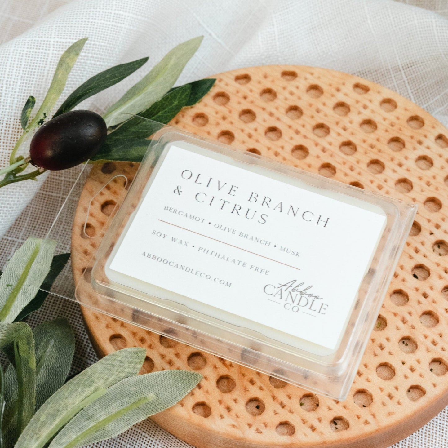 Olive Branch and Citrus Soy Wax Melts - Abboo Candle Co