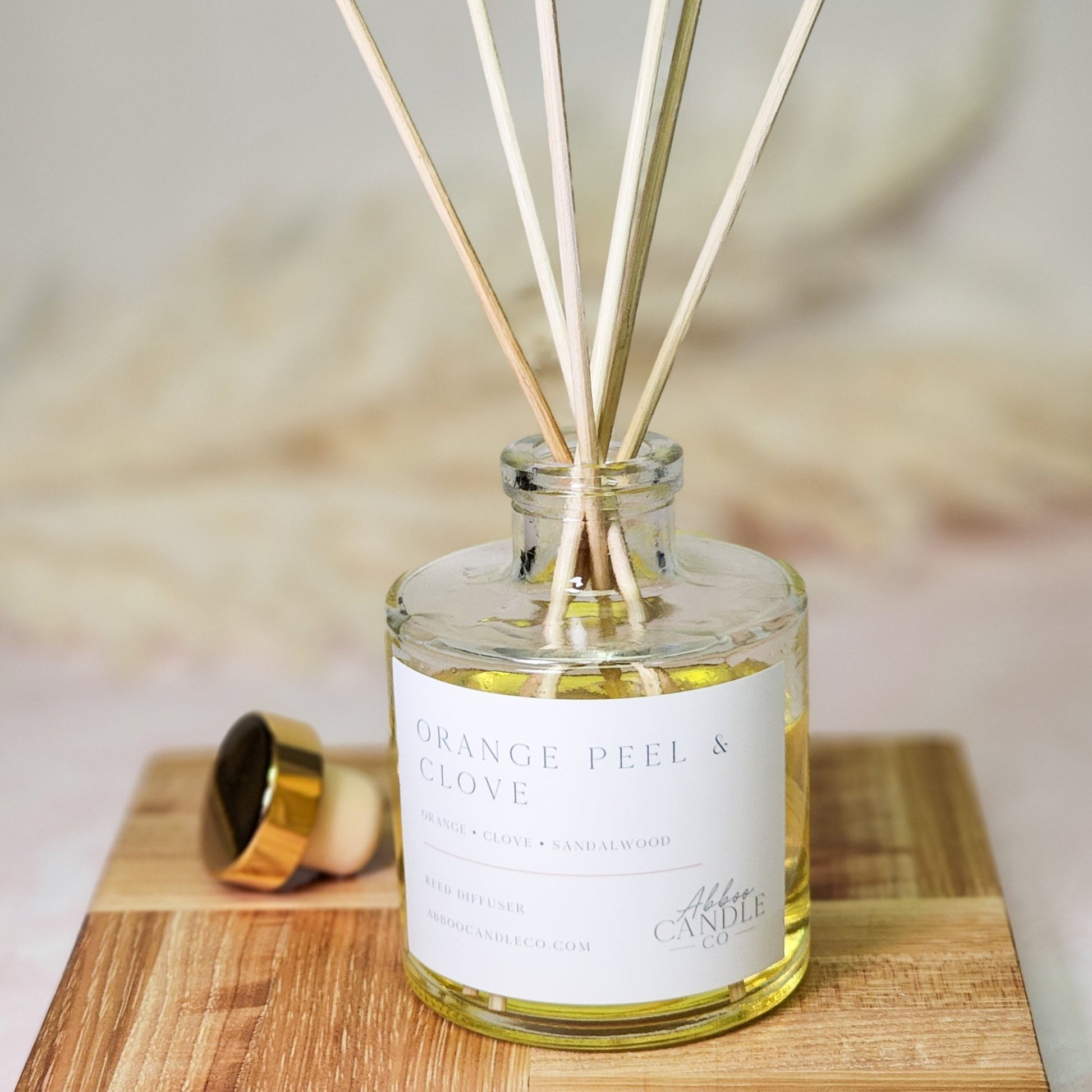 Orange Peel and Clove Reed Diffuser - Abboo Candle Co