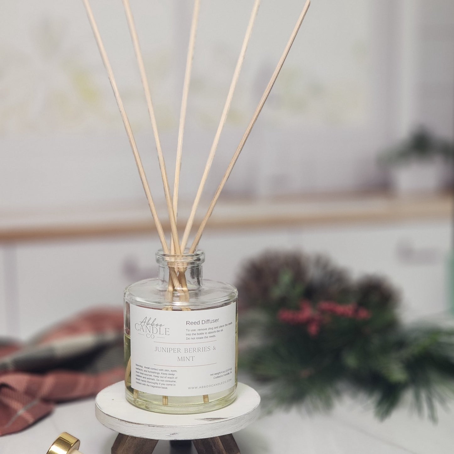 Reed Diffuser - Juniper Berries and Mint - Abboo Candle Co