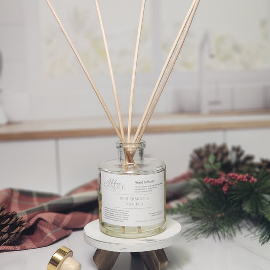 Reed Diffuser - Peppermint and Vanilla - Abboo Candle Co
