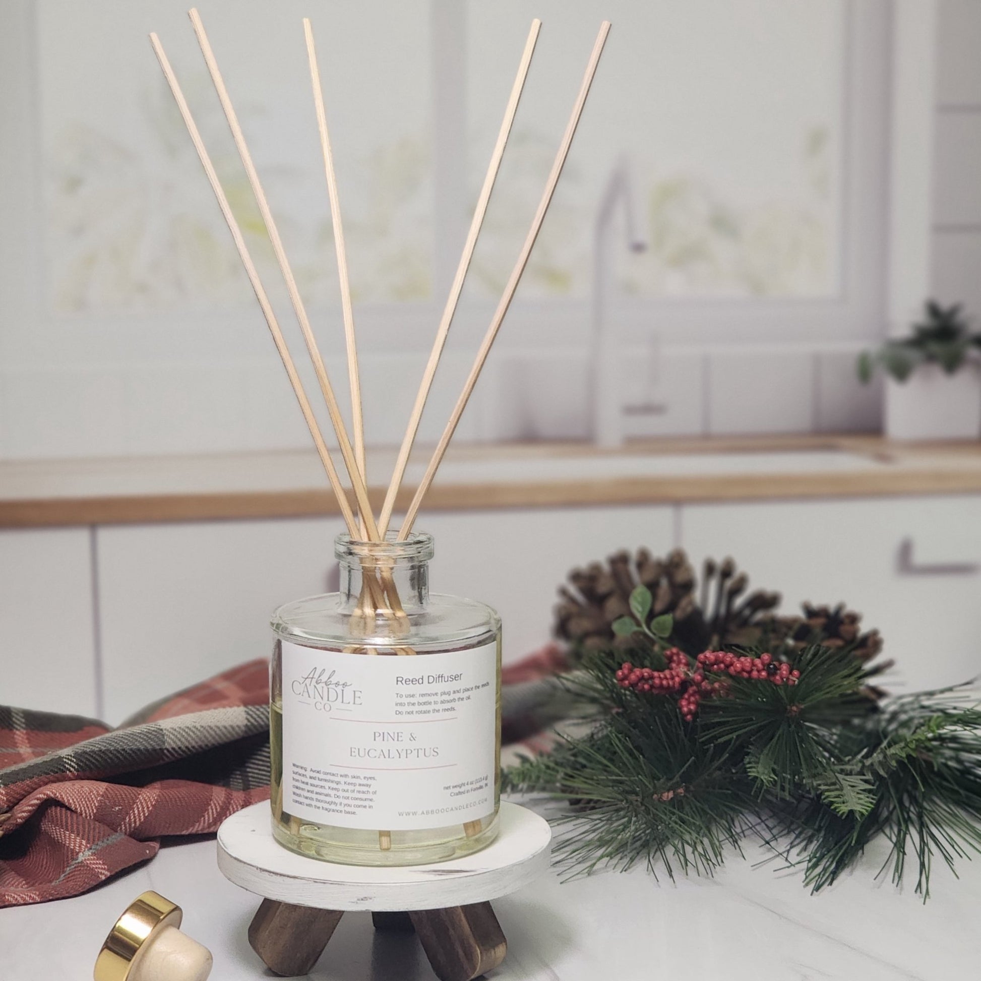 Reed Diffuser - Pine and Eucalyptus - Abboo Candle Co
